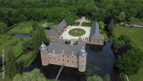 Castle Slangenburg in the Achterhoek, Gelderland, the Netherlands, Aerial photo