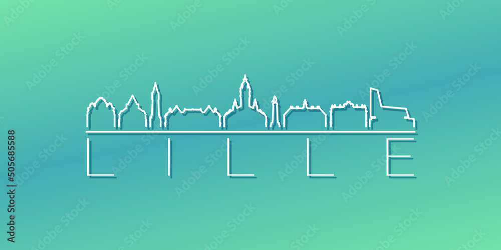 Ταπετσαρία Lille, France Skyline Linear Design