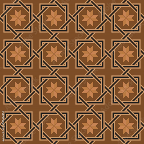 Seamless geometric pattern, square parquet imitation. Swatch is included. 