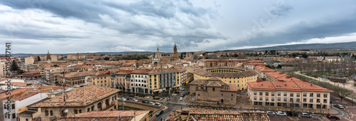 A panoramic view of Tarazona, from inside the Episcopal see, in the province of Zaragoza, Spain.