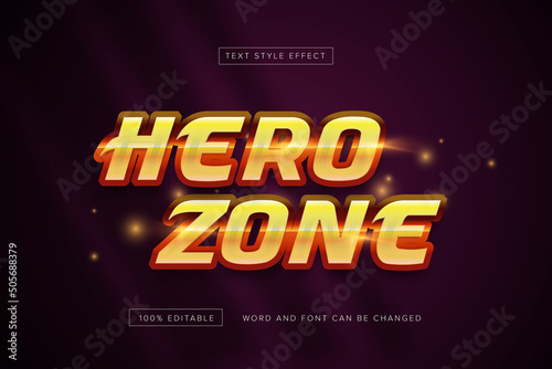 Gold Hero Zone Text style effect editable
