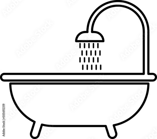 Taking bath icon line art vector illustration on white background..eps