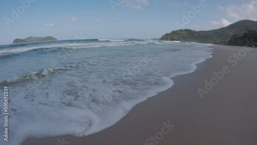 View of Praia do Sahy, São Sebastião North coast of São Paulo, Atlantic Forest, Serra do Mar State Park.