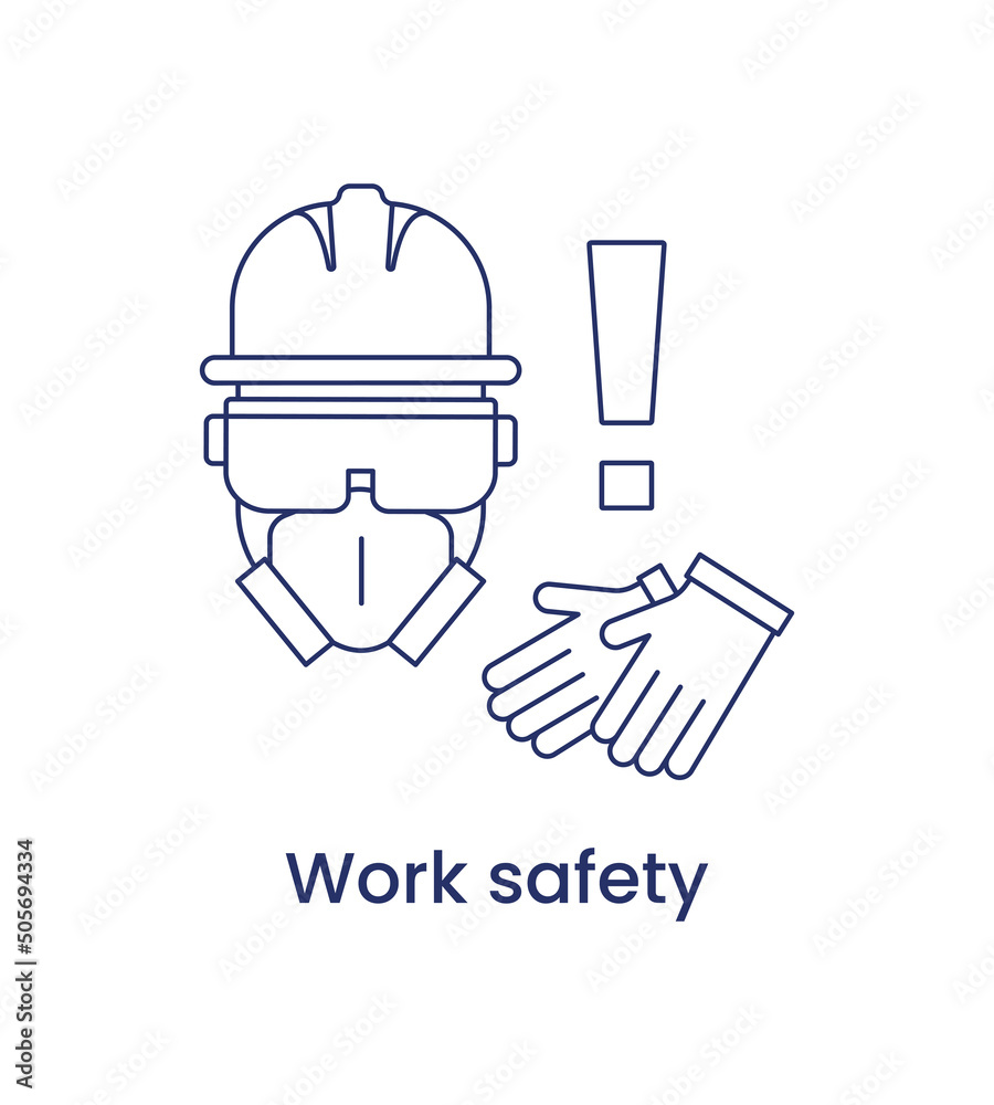 Work safety icon, ESG social concept. Vector illustration isolated on a white background.