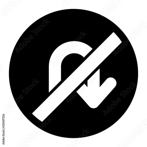 No U Turn Icon photo