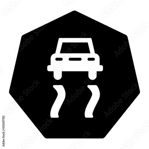Slippery Road Icon