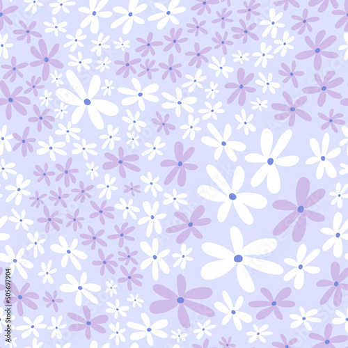 Seamless floral pattern in pastel trendy colors. Floral background. Wallpaper...