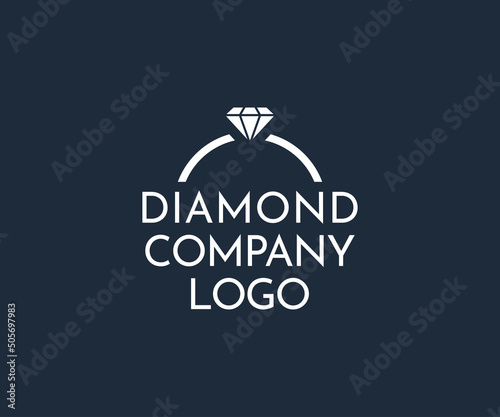 Diamond Logo Design Template. Diamond Ring Logo Template.