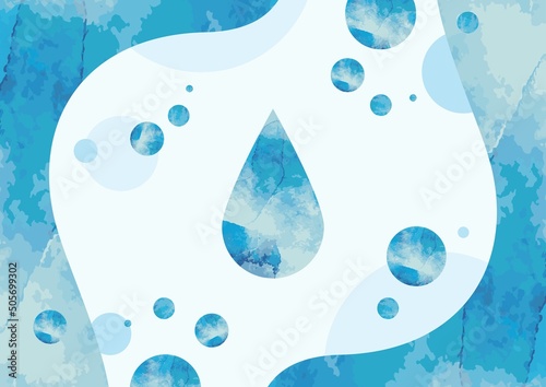 水滴 水彩イラスト