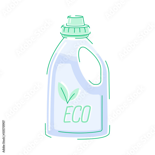 Plastic Bottle with Cleaning Detergent as Domestic Disinfectant for Washing Vector Illustration