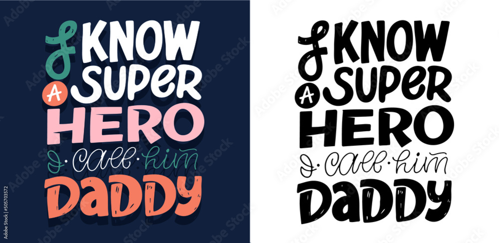 Fototapeta premium Motivation hand drawn doodle lettering postcard. Lettering label, t-shirt design. Fathers day - best dad