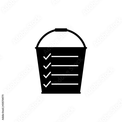 Bucket list icon. Vector illustration on white background. photo
