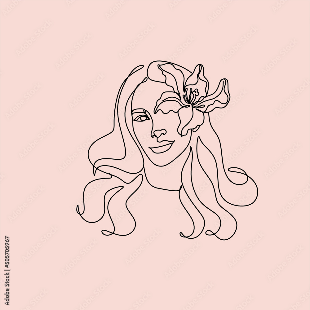 Woman portrait line art vector minimalist Woman portrait line art vector minimalist