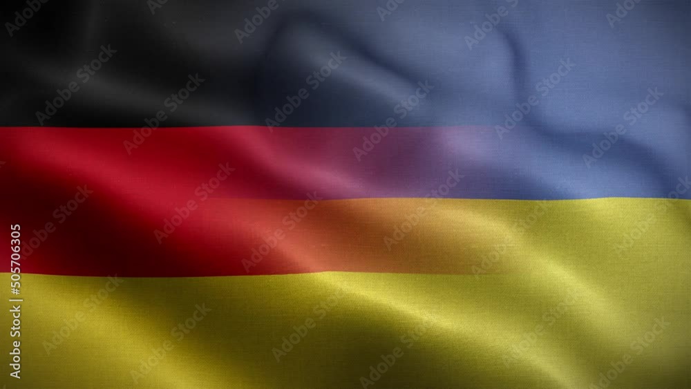 Ukraine Germany Flag Loop Background 4K Ukraine Germany Flag Loop Background 4K