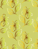 seamless  golden floral pattern 