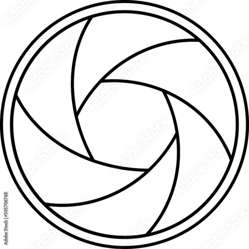 dslr aperture hand drawn line art silhouette