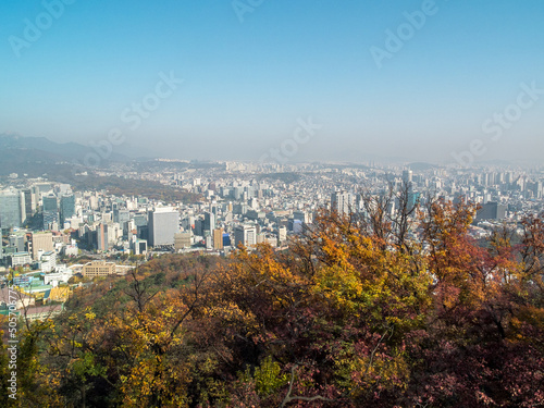 Beautiful mountain view in autumn in Seoul