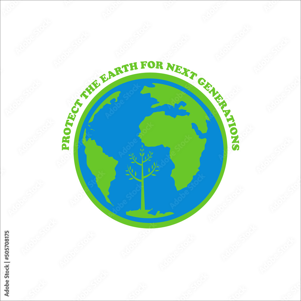 Protect the earth for next generation Earth day text vector template