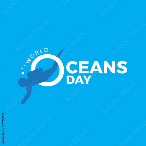Vector illustration for celebrating World oceans day.
