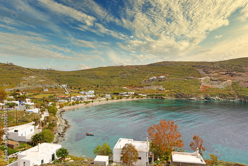 Fototapeta Naklejka Na Ścianę i Meble -  Agios Dimitrios beach of Kythnos island, Greece