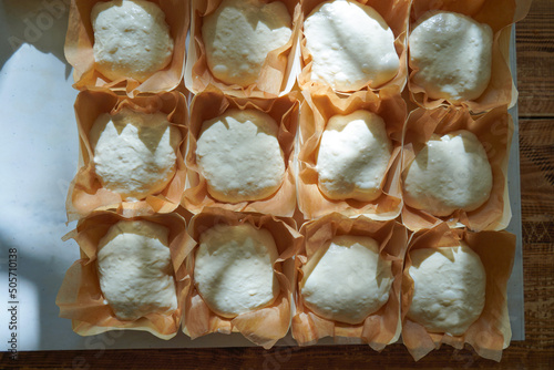 Dough balls, making focaccia bread