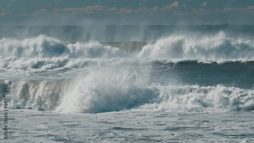 Wave breaks. Powerful Atlantic's Ocean wave breaks on the Brazilian shore Wave breaks. Powerful Atlantic's Ocean wave breaks on the Brazilian shore