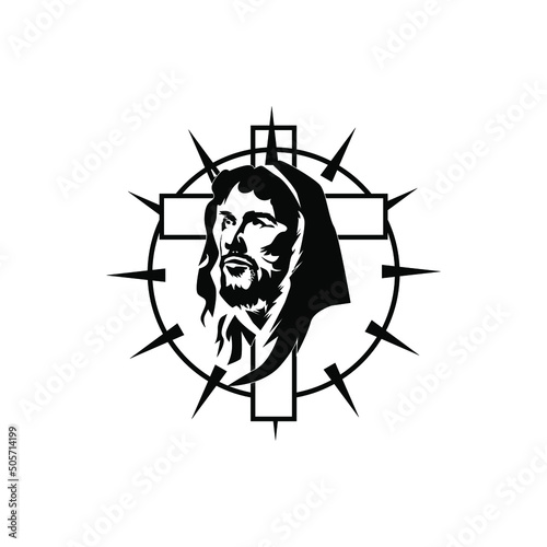 jesus christ face vector illustration