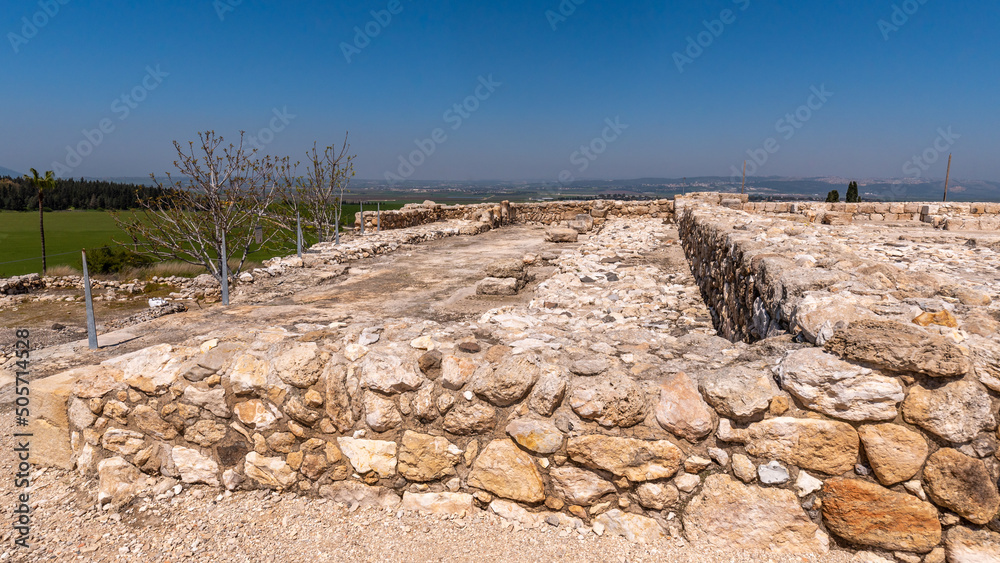 The Northern Palace and Stable area from the Israelite period at Tel Megiddo in Israel.
The Northern Palace and Stable area from the Israelite period at Tel Megiddo in Israel.