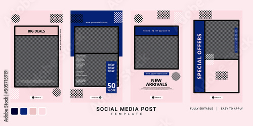 Instagram story templates are editable, good for presenting your business or brand, just replace photos, logos, and text