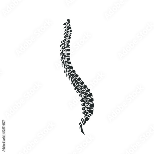 Spine Icon Silhouette Illustration. Anatomy Vector Graphic Pictogram Symbol Clip Art. Doodle Sketch Black Sign.