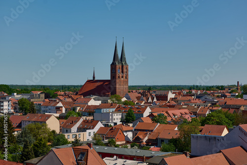 View of St. Marien in Stendal - seen from the medieval city gate Uenglinger Tor. 