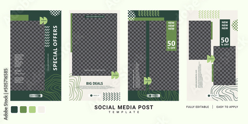 Instagram story templates are editable, good for presenting your business or brand, just replace photos, logos, and text
