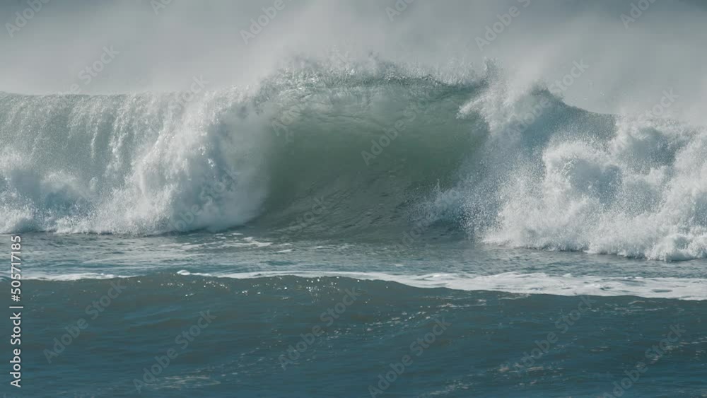 Wave breaks. Powerful Atlantic's Ocean wave breaks on the Brazilian shore Wave breaks. Powerful Atlantic's Ocean wave breaks on the Brazilian shore