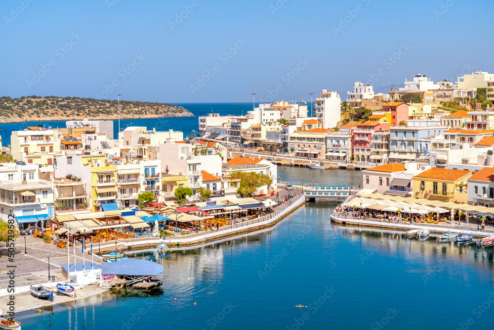 Hafen von Agios Nikolaos, Insel Kreta, Griechenland 