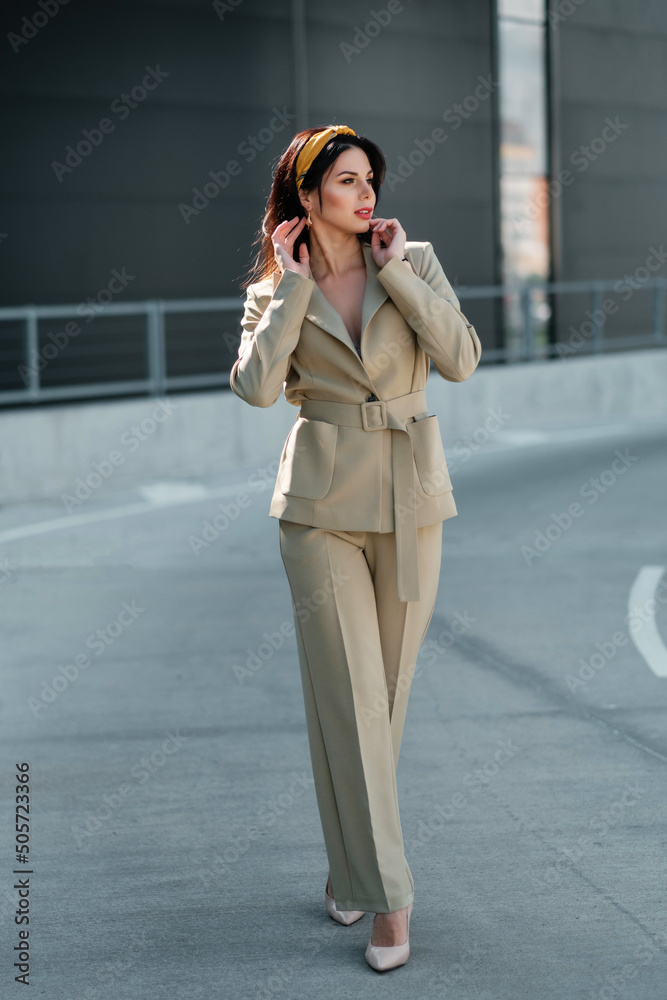 Premium Photo  Female in pantsuit on the street business woman