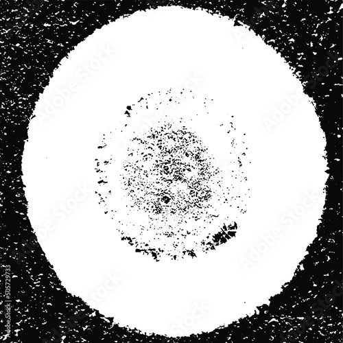 Monochrome texture composed of irregular graphic elements. Distressed uneven grunge background. Abstract vector illustration. Overlay for interesting effect and depth. Isolated on white background.