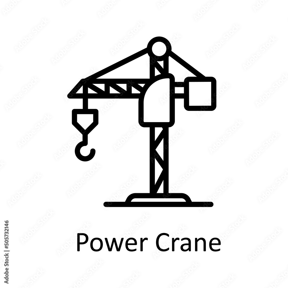 Fotografie Power Crane vector outline Icon Design illustration