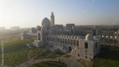 Bahria Town Mosque Grand Jama Masjid Aerial Drone Shot Footage photo