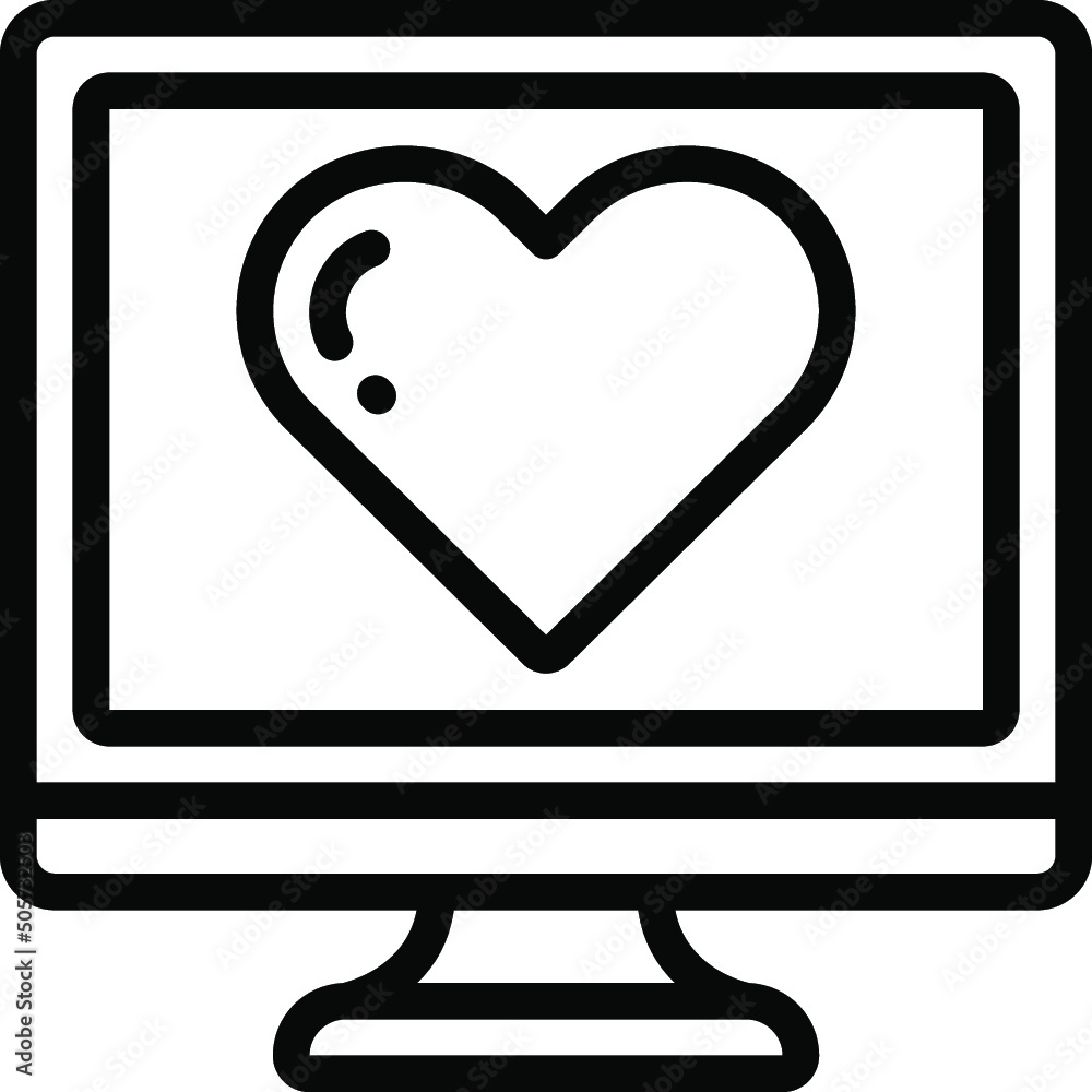 Computer Heart Icon Computer Heart Icon