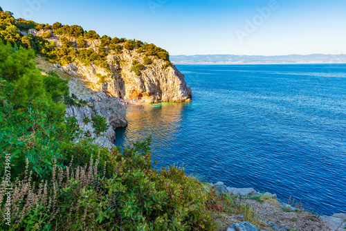 Azure water of Adriatic sea coast.