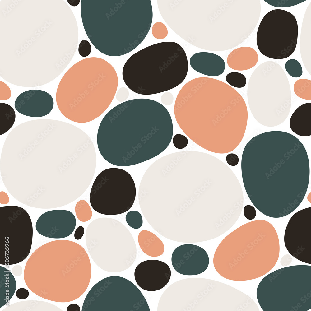 Fototapeta premium Seamless vector pattern with abstract shapes