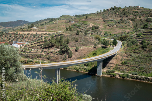 Ponte sobre o  rio Tua próximo à estação da Brunheda em Trás os Montes, Portugal photo