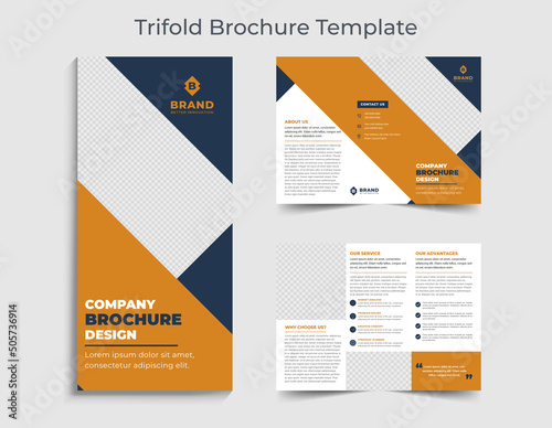 tri-fold brochure design template, Creative corporate business trifold brochure