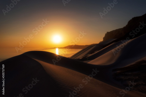 Sunset over Arher beach at eastern Socotra, Yemen, taken in Nove