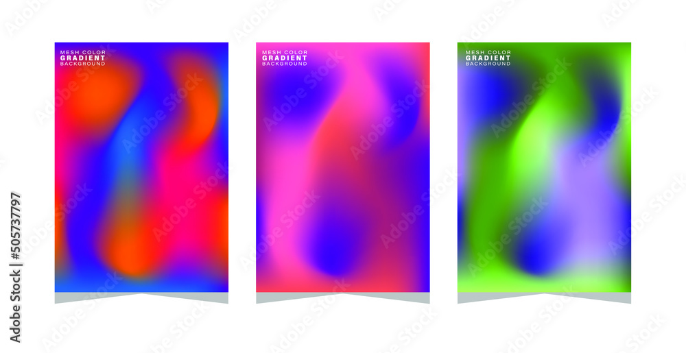 set of colorful banners with background,mesh color gradient background