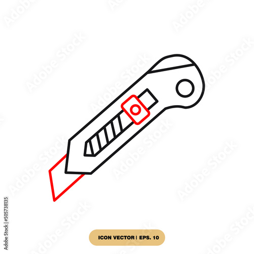 cutter icon set . cutter pack vector elements for infographic web. with trend color