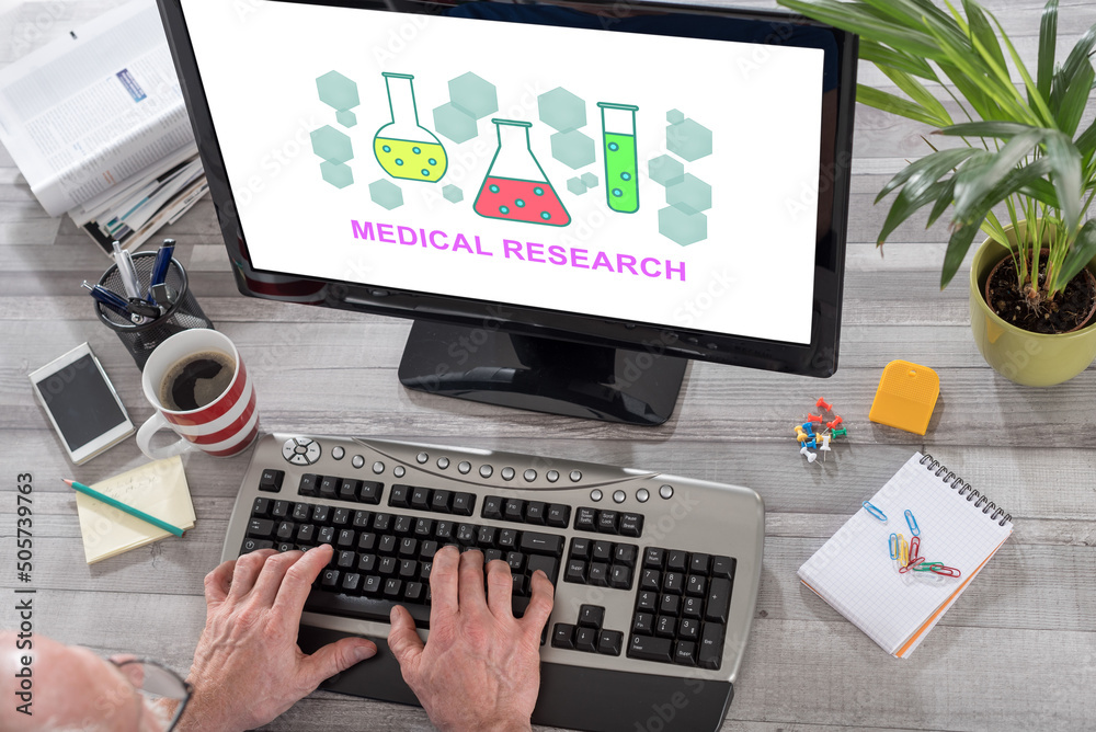 Medical research concept on a computer Medical research concept on a computer
