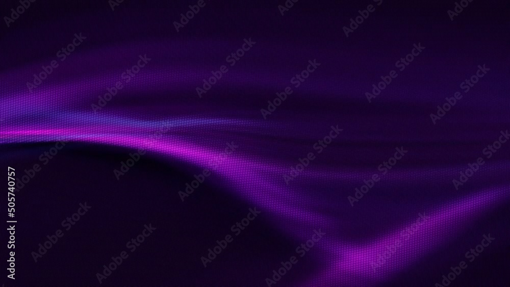 Abstract purple halftone dots loop background with red and black defocused revolving motion blur swirl pattern. 3D animation backdrop template with copy space for blockchain technology product showcas
