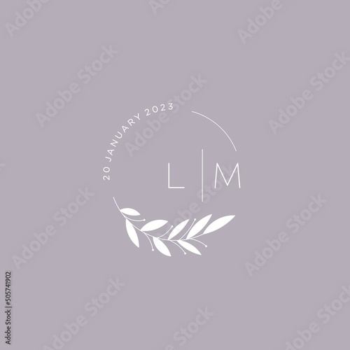Initial letter LM wedding monogram logo design ideas