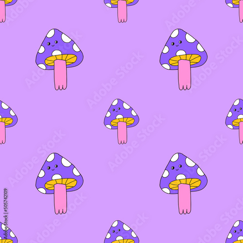 1970 good vibes and 1970 daisy flower.vector psychedelic art - seamless pattern with hippie flowers.Funky and groovy floral ornament.Vibrant square textile with flowers dudes characters.	